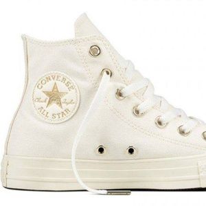 **RARE** Converse High Top (Egret/Gold)